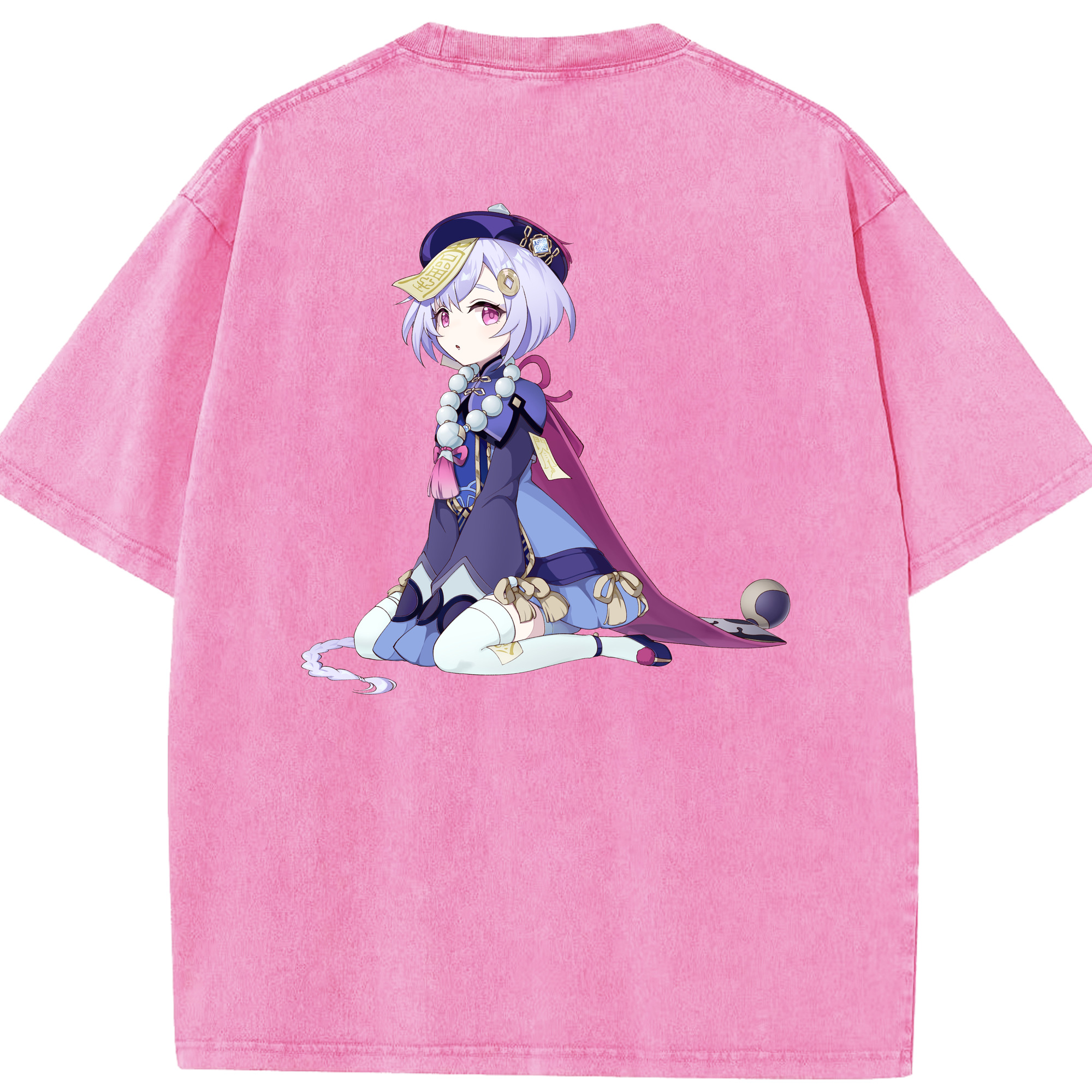 げんし神 七七 なな  genshin Nana 綿100% ヴィンテージ風 半袖Tシャツ（背面プリント）